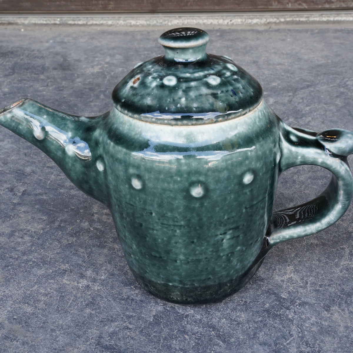 青釉イッチン文ティーポット